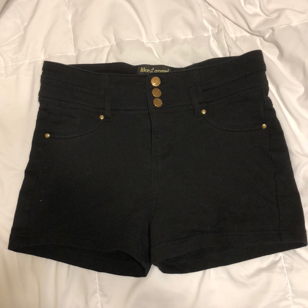 Black high-waisted shorts